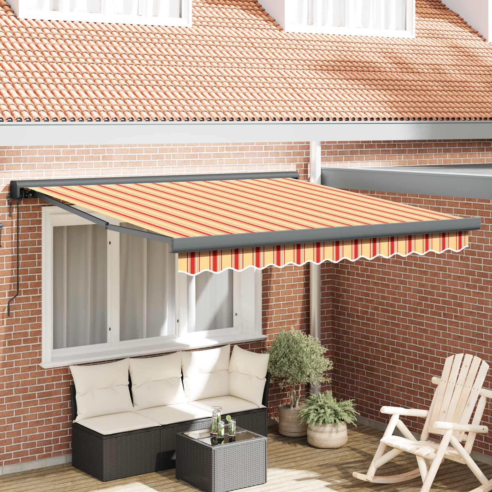 Tenda retrattile Giallo e Arancione 300 x 250 x 165 cm