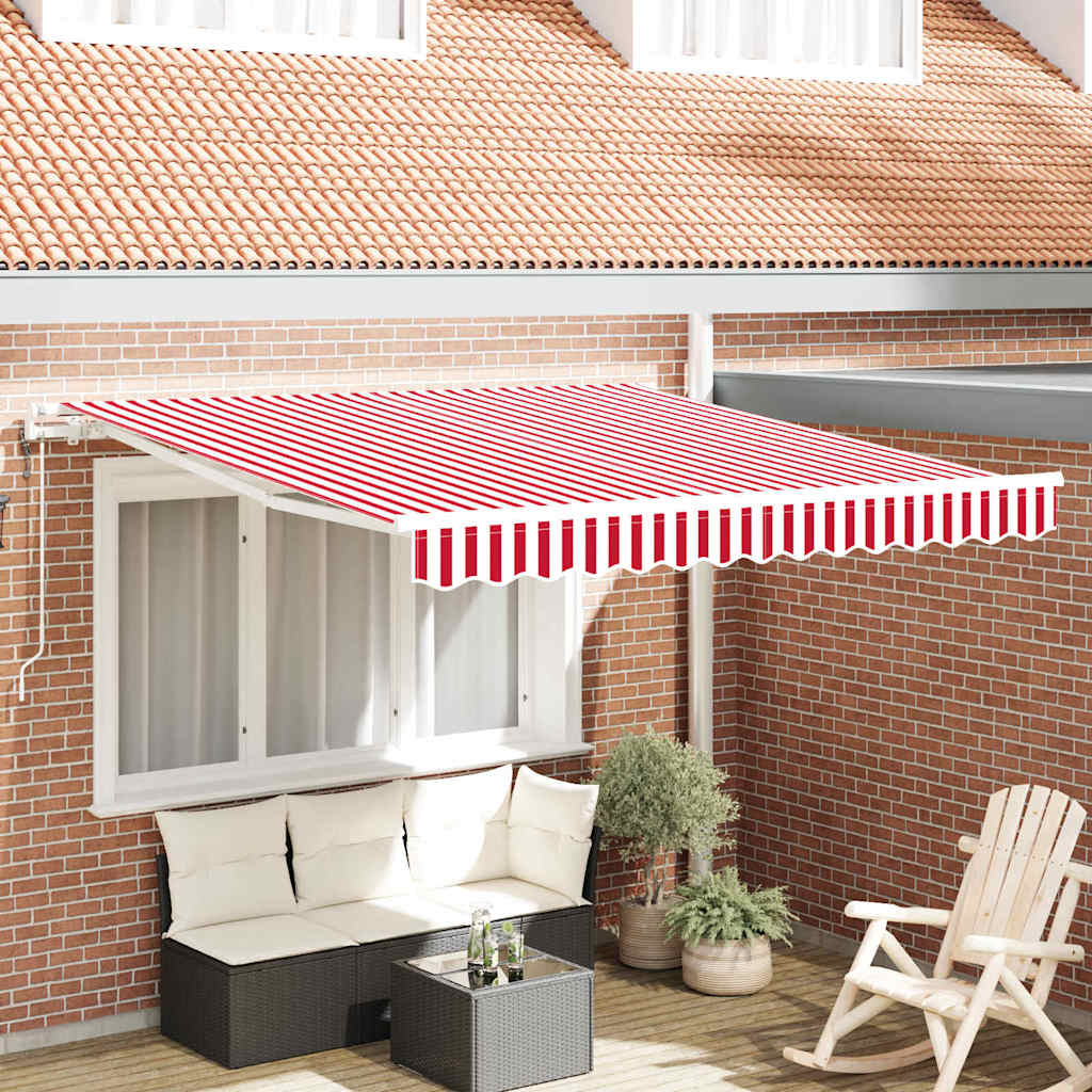 Tenda retrattile Rosso e Bianco 300 x 250 cm