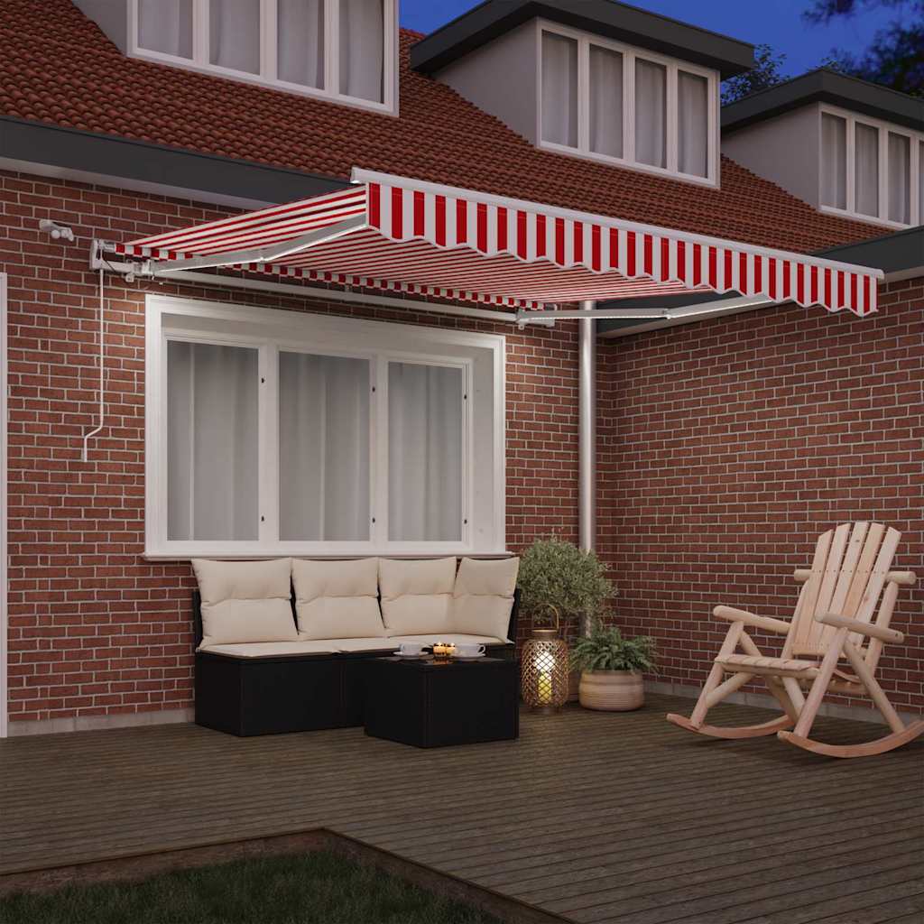 Tenda retrattile Rosso e Bianco 300 x 250 cm Poliestere