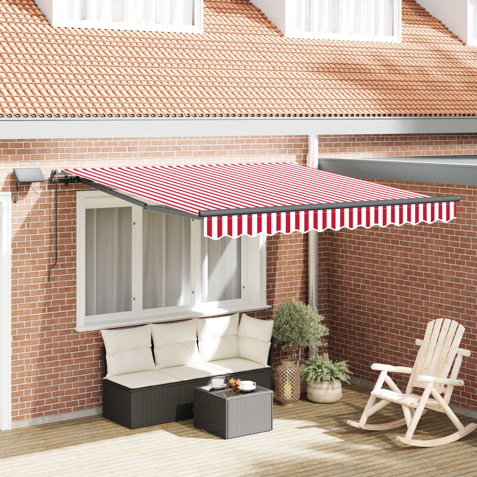 Tenda retrattile Rosso e Bianco 300 x 250 cm