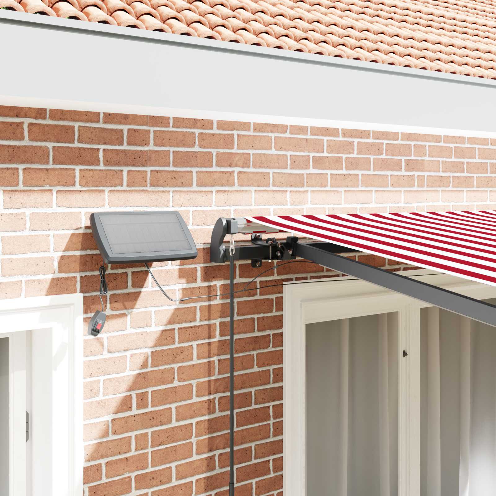 Tenda retrattile Rosso e Bianco 300 x 250 cm