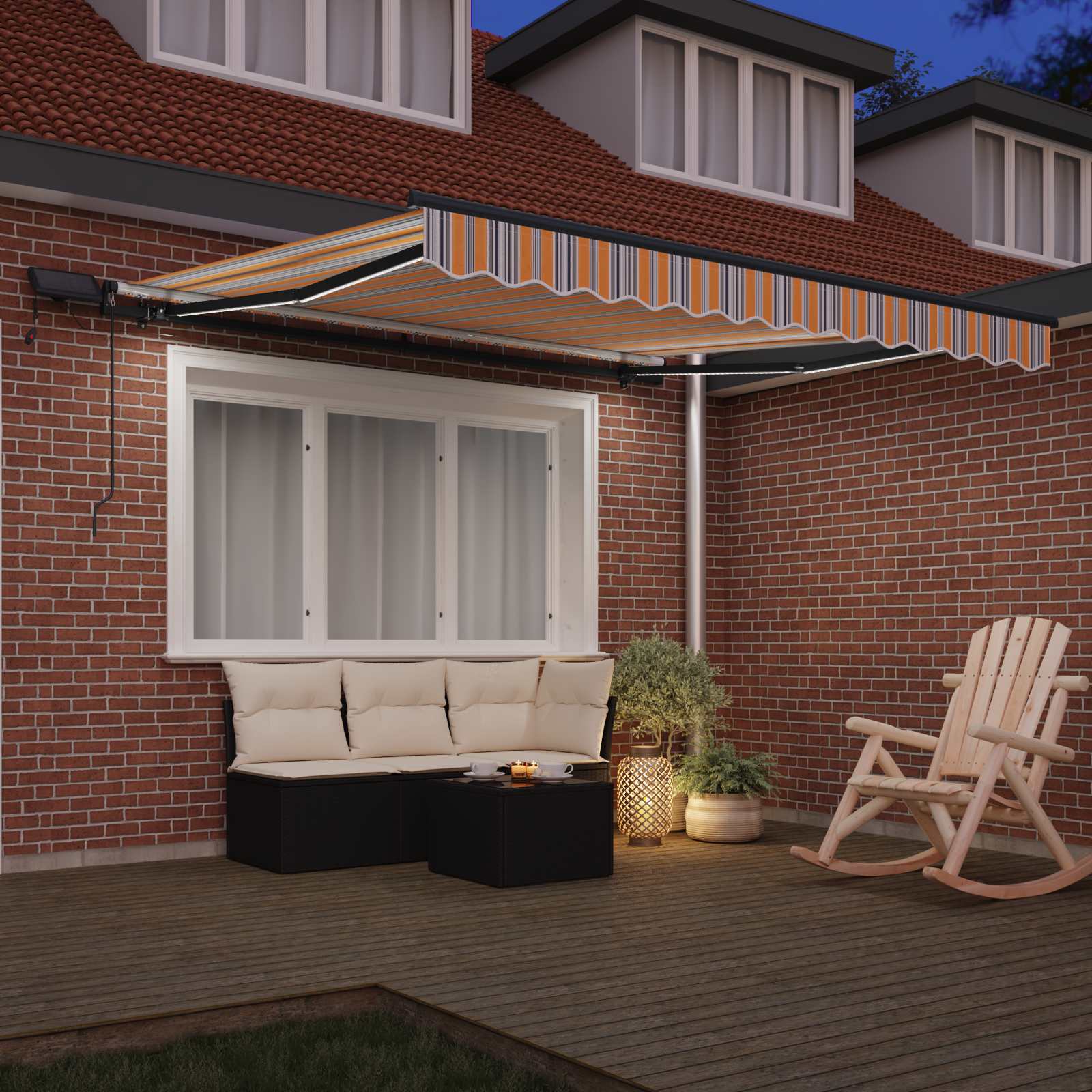 Tenda retrattile Multicolore 300 x 250 cm Tessuto e Alluminio