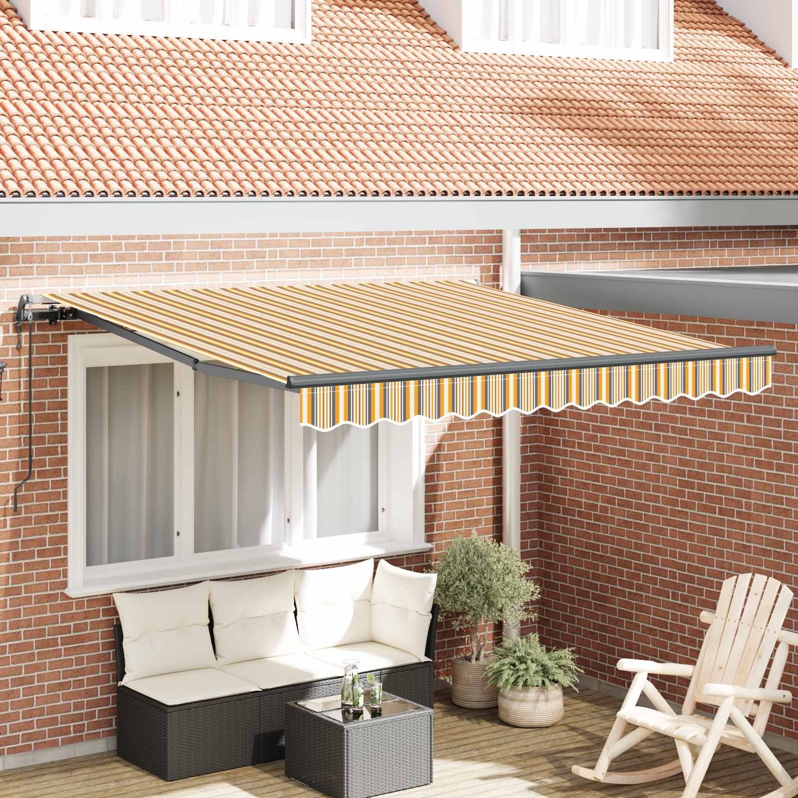 Tenda retrattile Multicolore 300 x 250 cm Tessuto e Alluminio