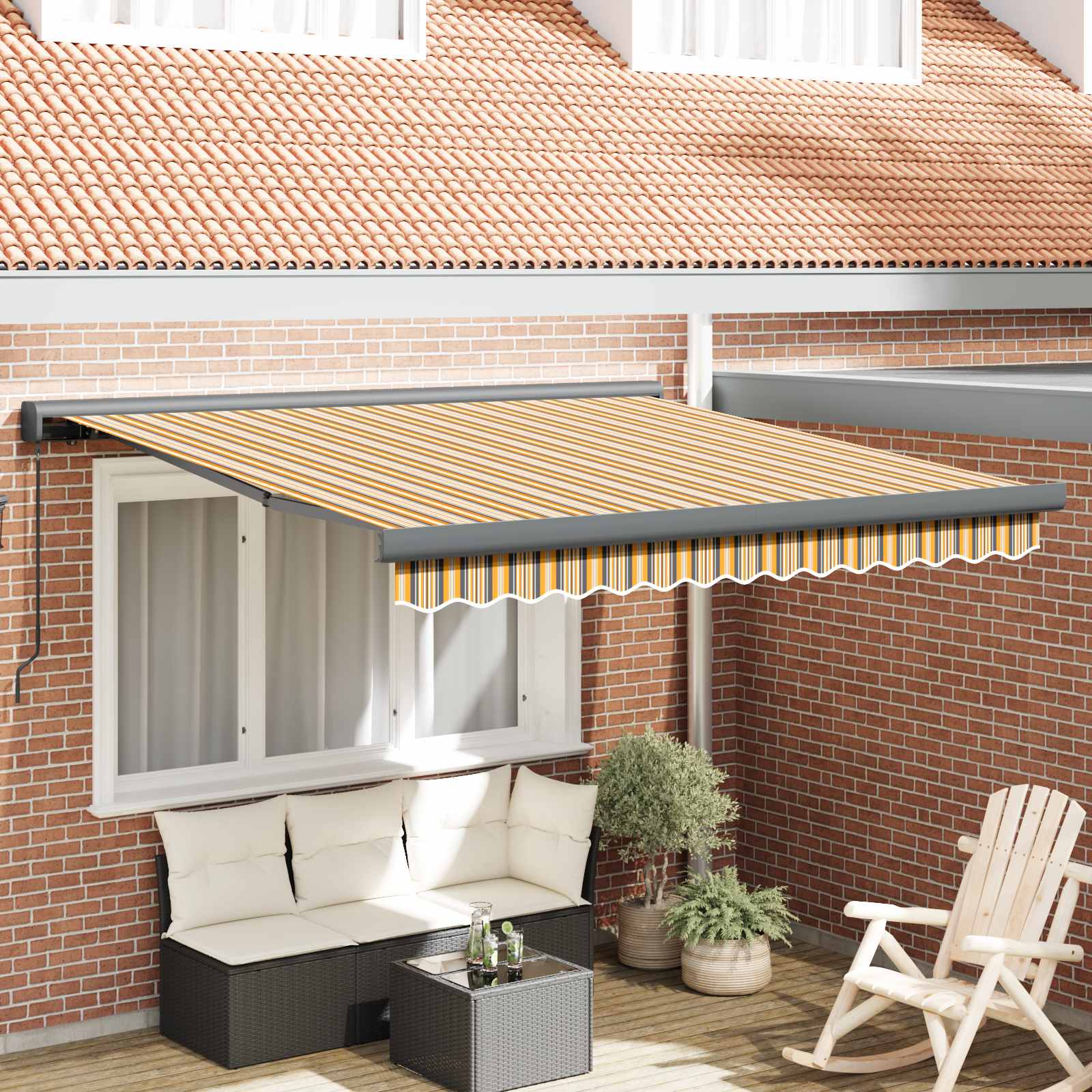 Tenda retrattile Multicolore 300 x 250 cm Tela e Alluminio