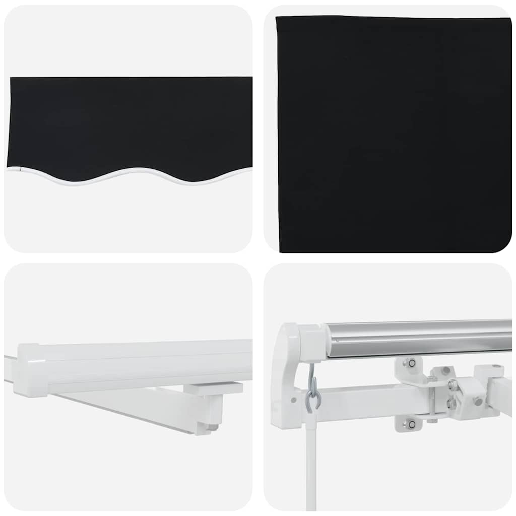 Tenda retrattile Nero 300 x 250 cm Tessuto e Alluminio