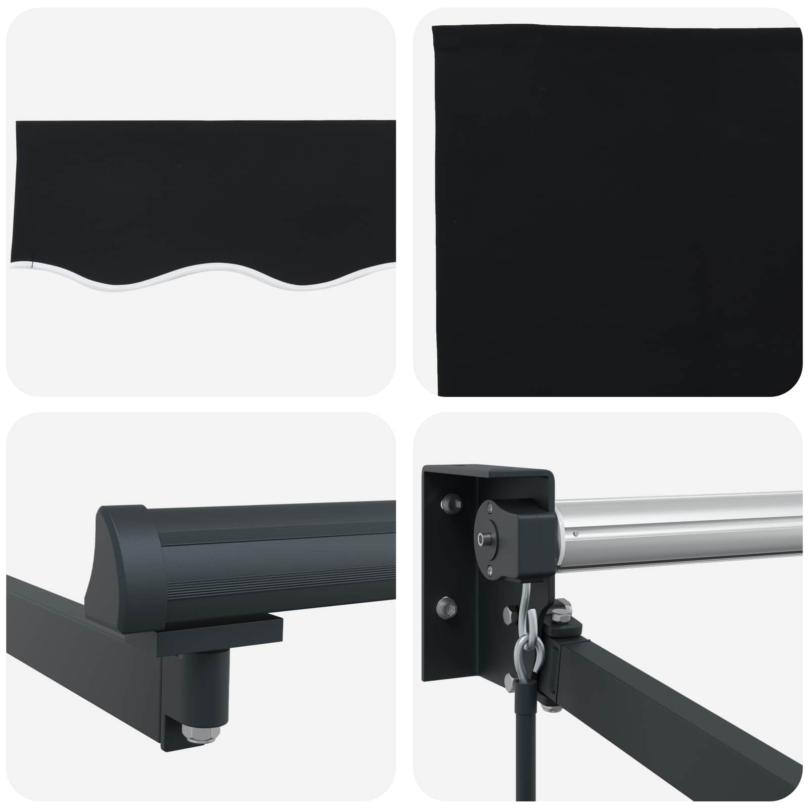 Tenda retrattile Nero 300 x 250 x 165 cm