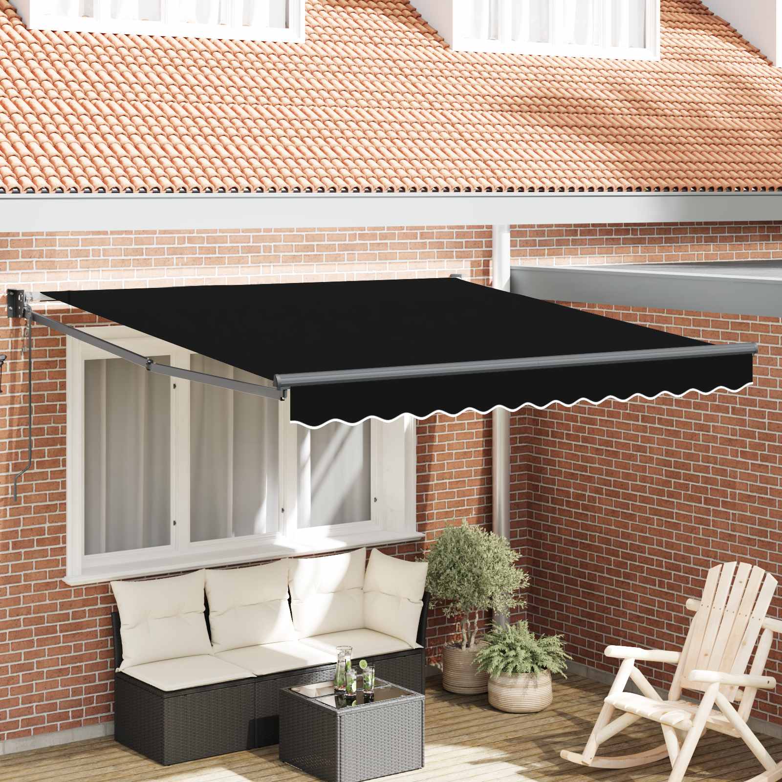 Tenda retrattile Nero 300 x 250 x 165 cm Poliestere e Metallo