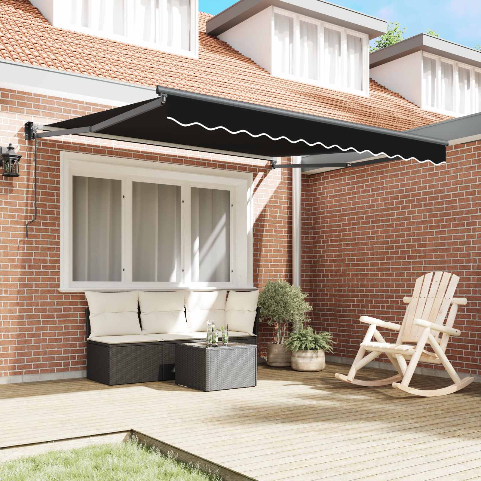Tenda retrattile Nero 300 x 250 x 165 cm Poliestere e Metallo