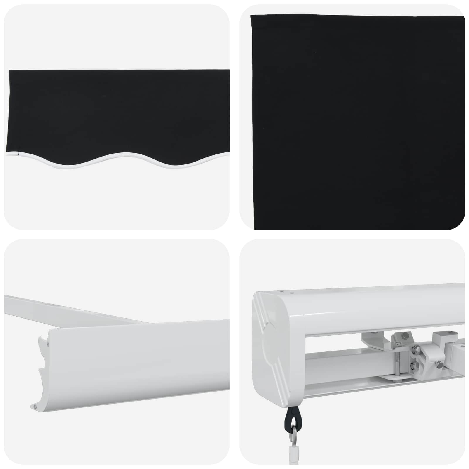 Tenda retrattile Nero 300 x 250 cm Tela e Alluminio