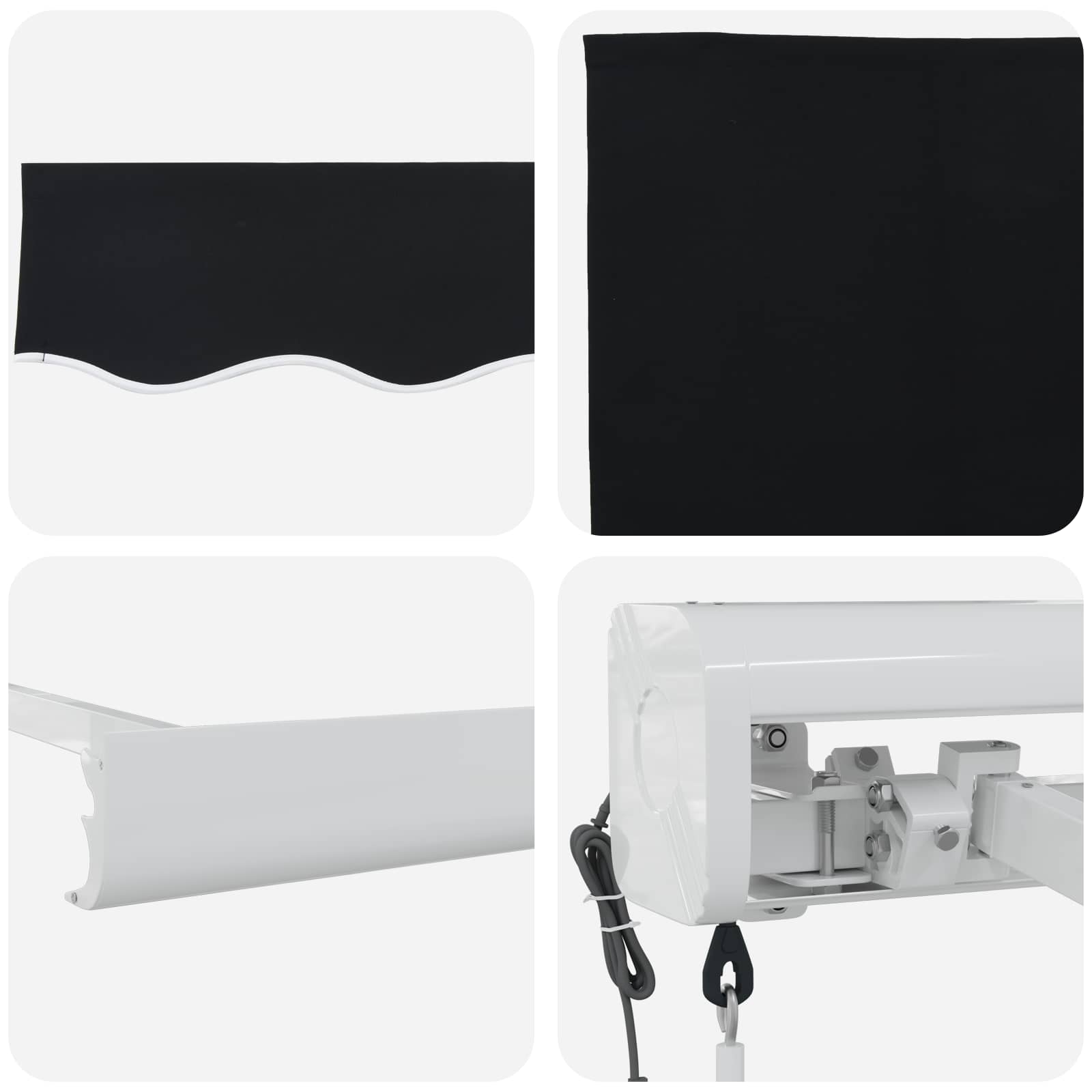 Tenda retrattile Nero 300 x 250 x 165 cm Tessuto e Metallo