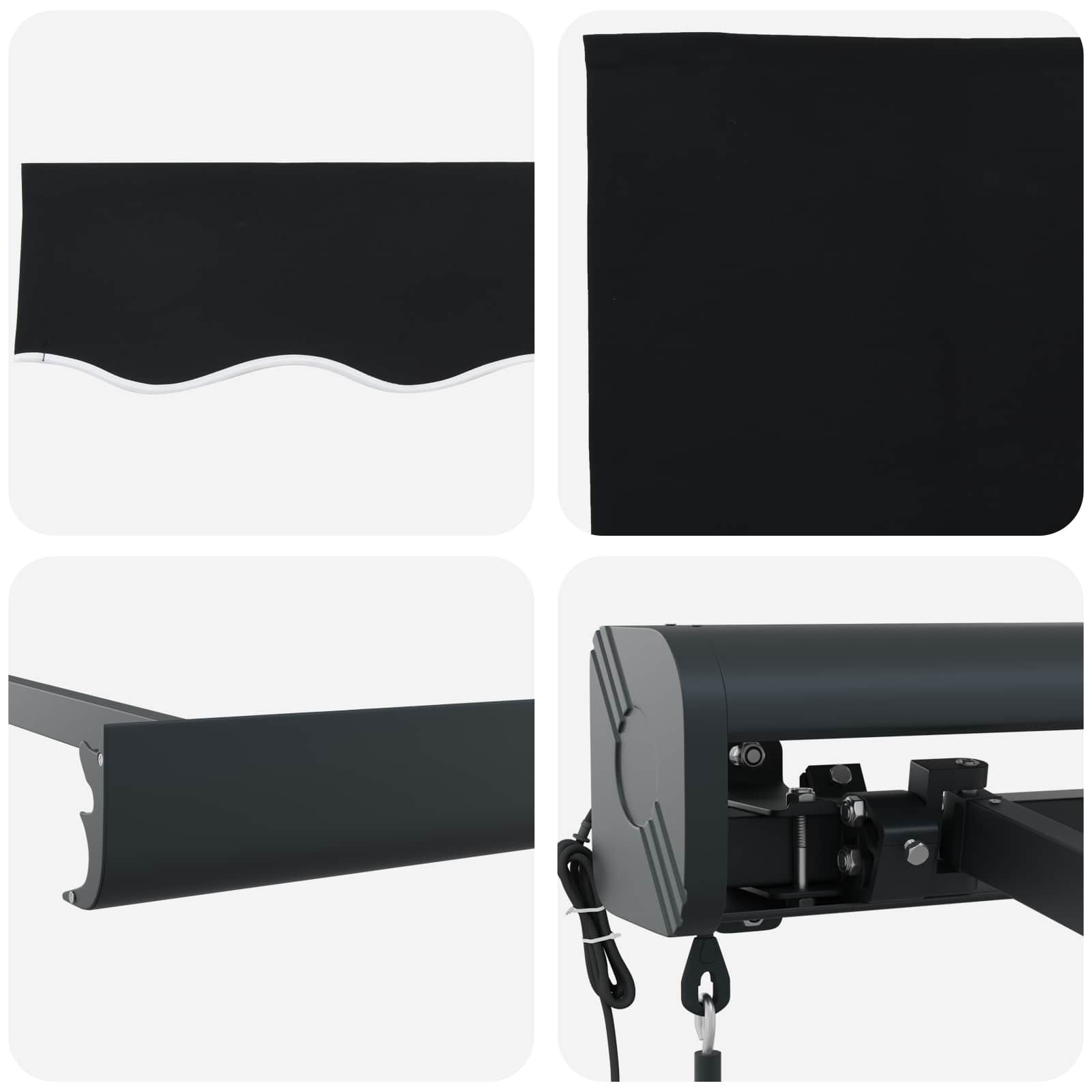 Tenda retrattile Nero 300 x 250 x 165 cm Tessuto e Metallo