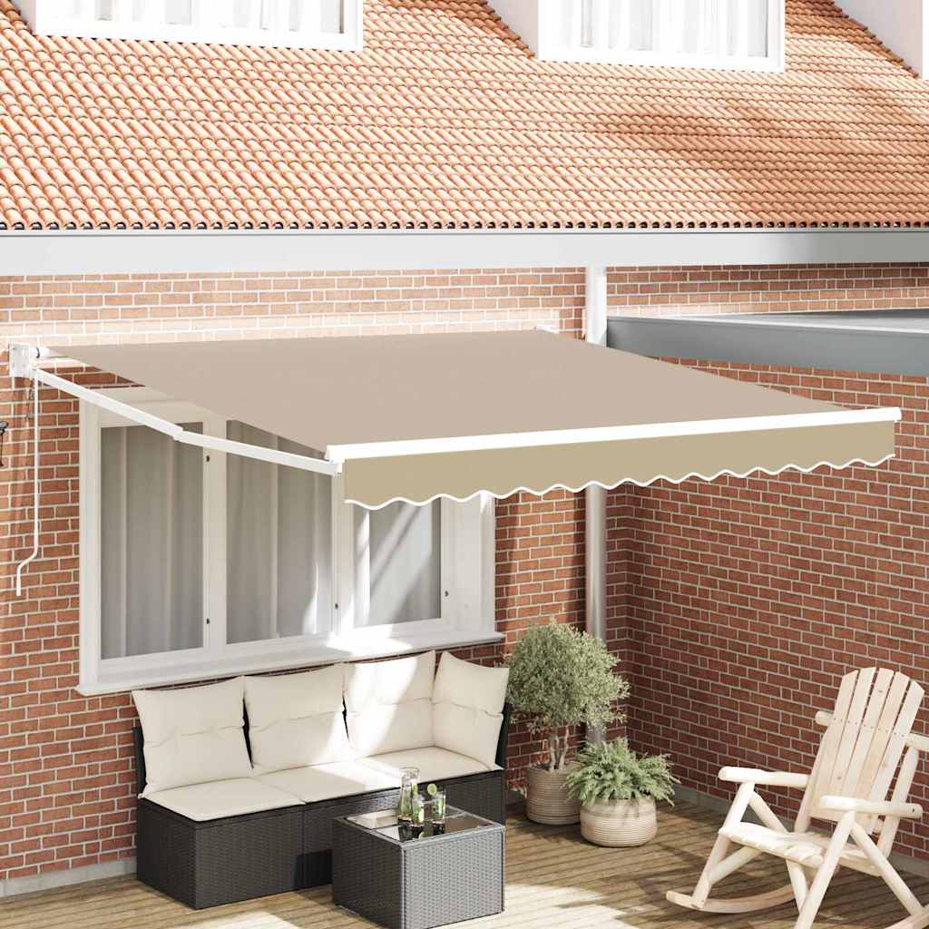 Tenda retrattile Beige 300 x 250 x 165 cm Poliestere e Metallo