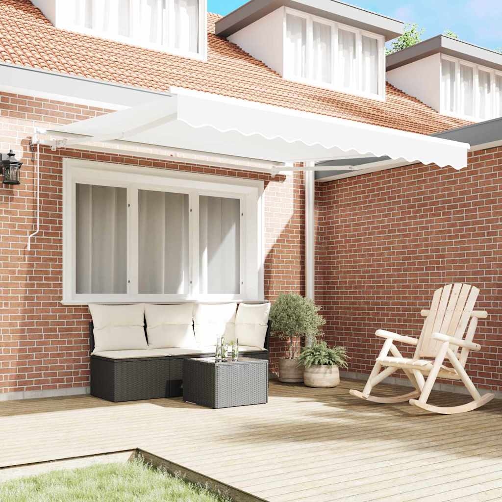 Tenda retrattile Bianco 300 x 250 cm Tessuto e Alluminio