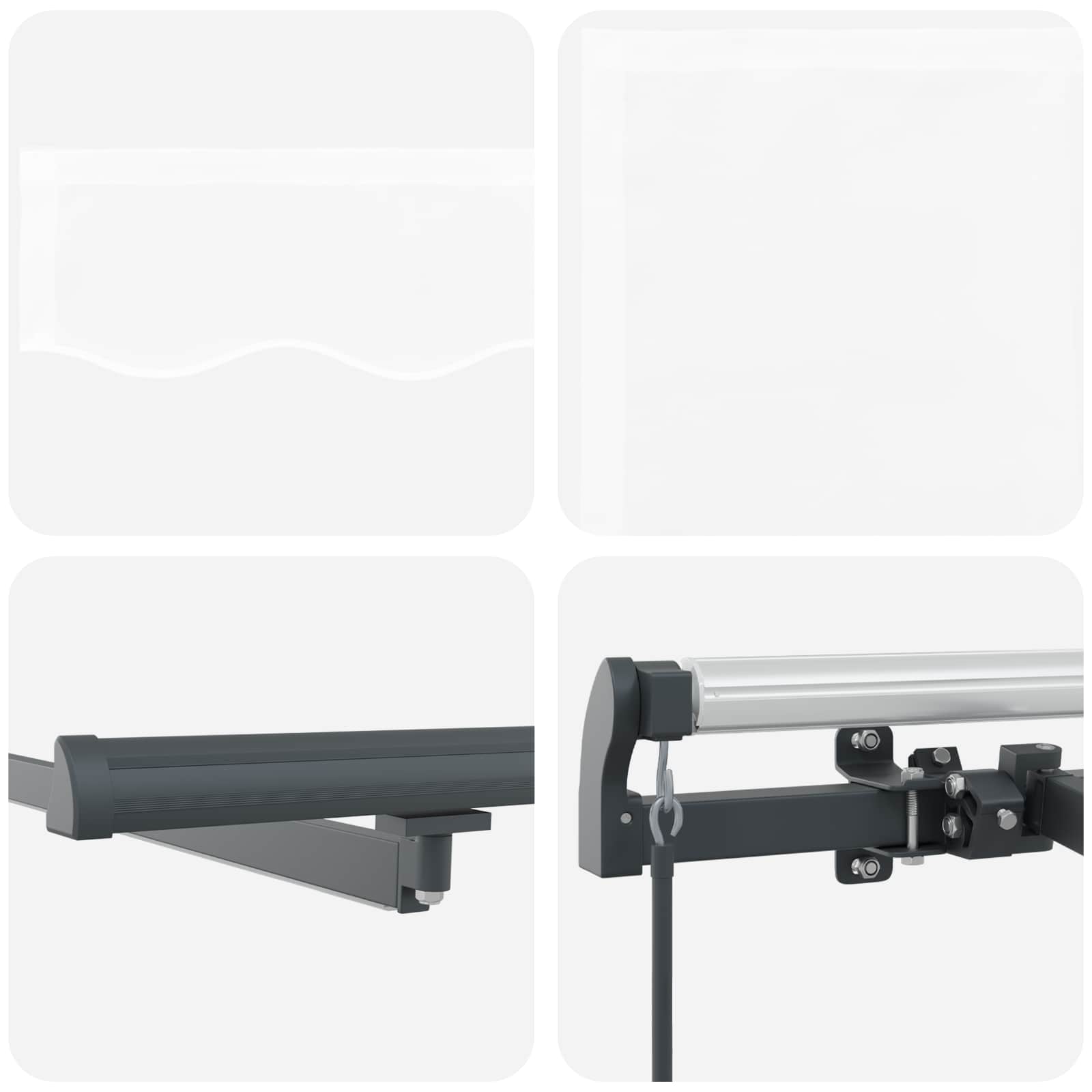 Tenda retrattile Bianco 300 x 250 cm Tessuto e Alluminio