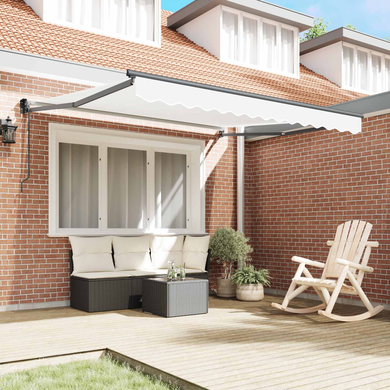 Tenda retrattile Bianco 300 x 250 x 165 cm Poliestere e Metallo