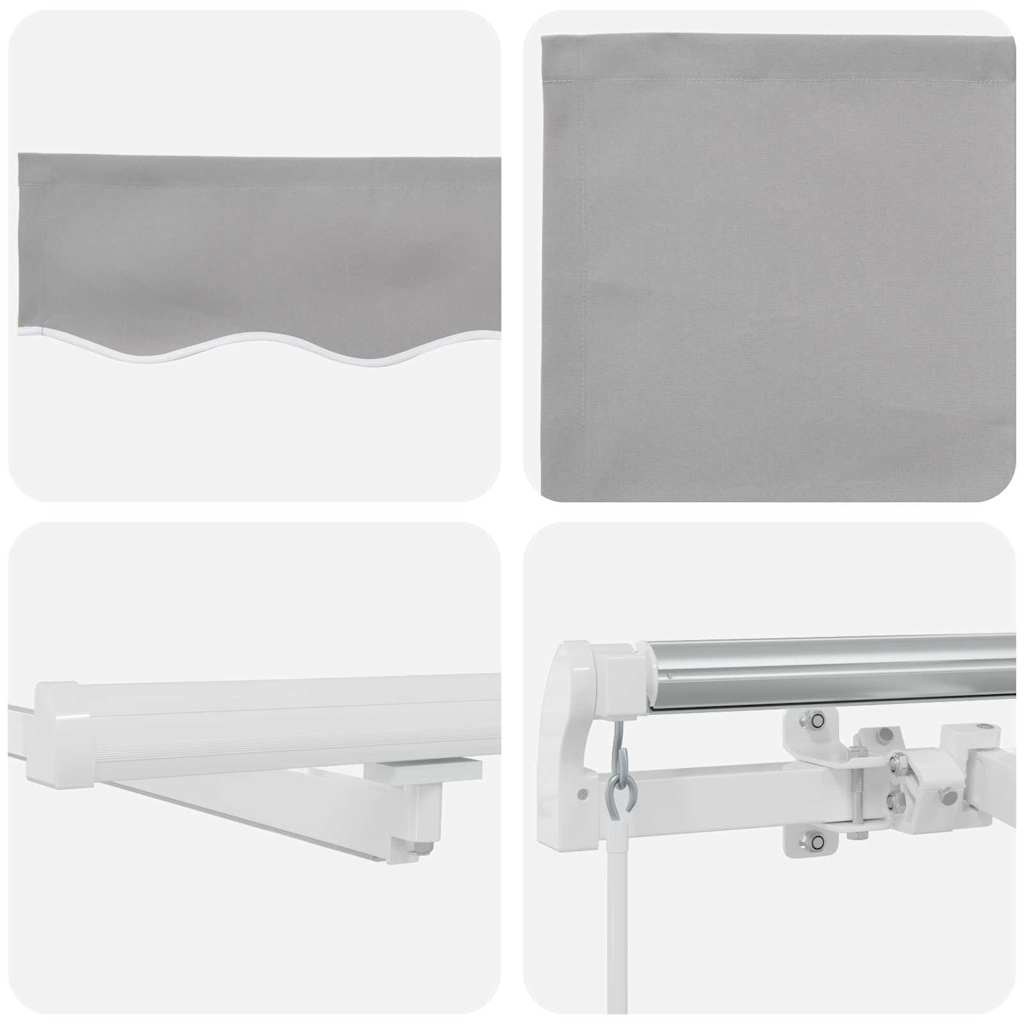 Tenda retrattile Grigio Chiaro 300 x 250 cm Tessuto e Alluminio