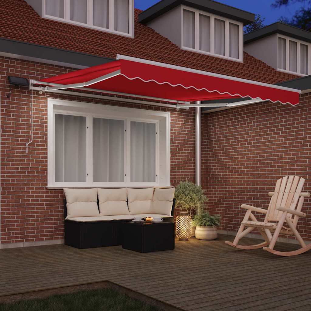 Tenda retrattile Rosso 300 x 250 cm Tessuto e Alluminio