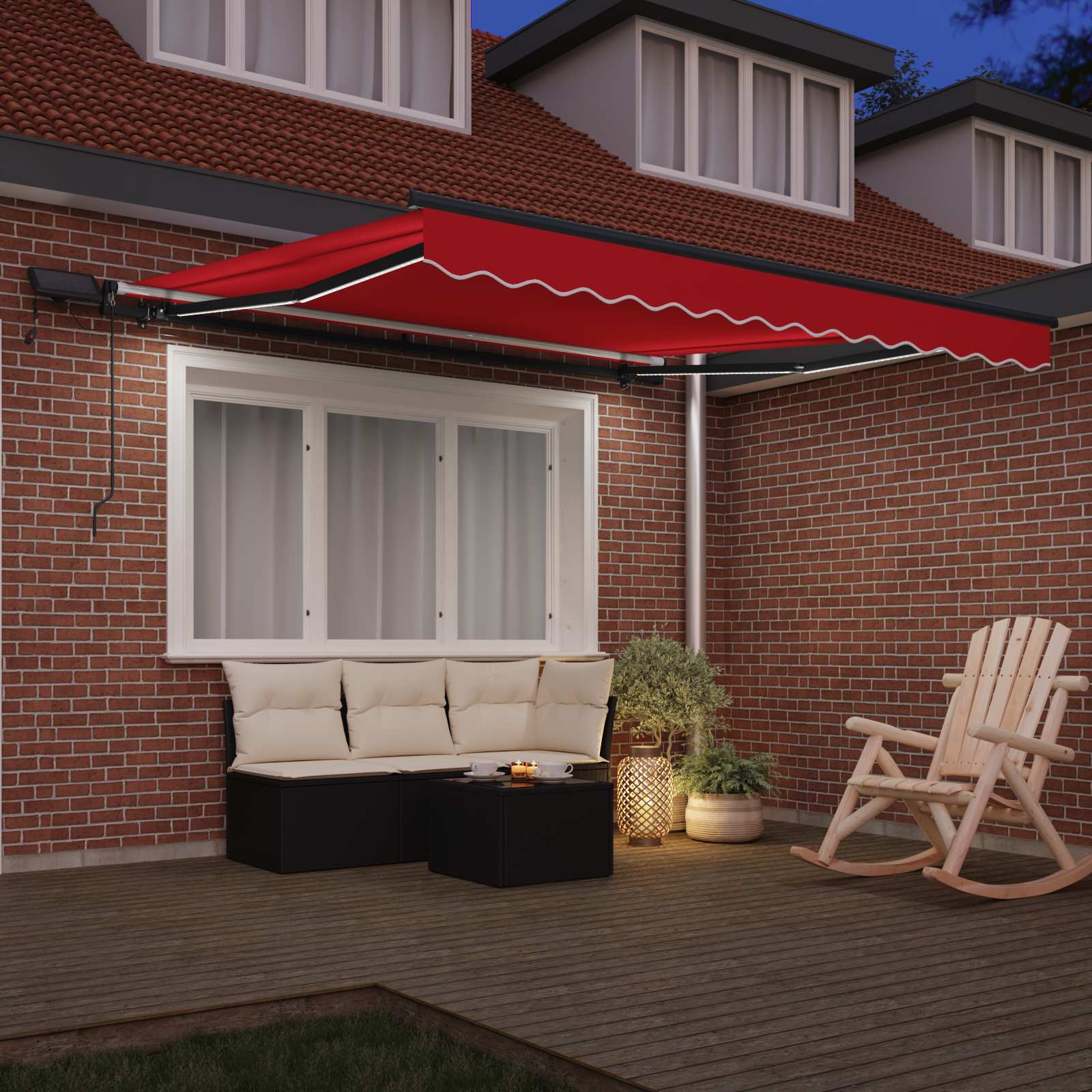 Tenda retrattile Rosso 300 x 250 cm Tessuto e Alluminio