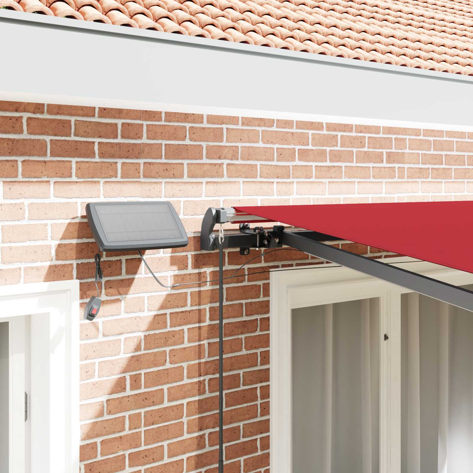 Tenda retrattile Rosso 300 x 250 cm Tessuto e Alluminio
