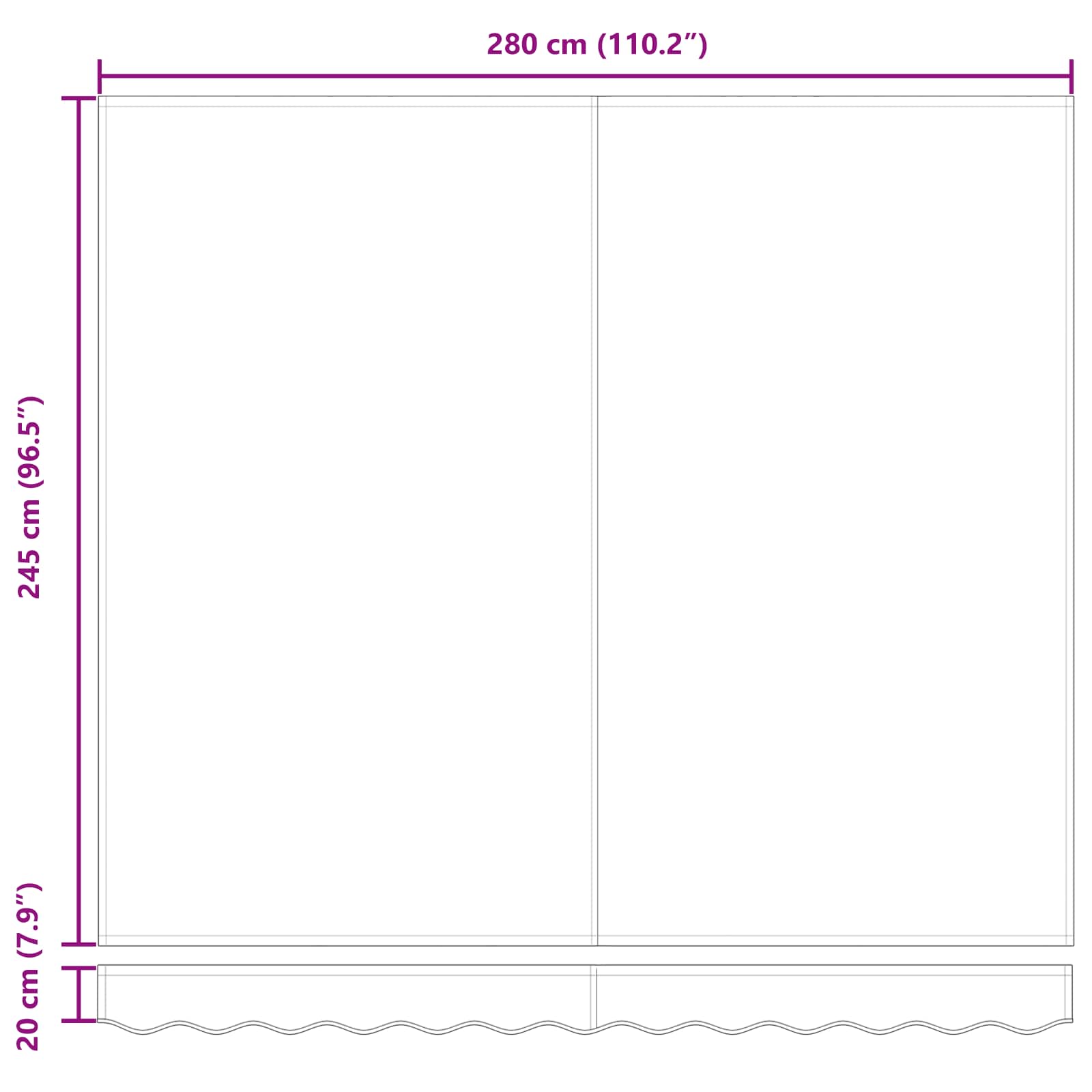 Tenda retrattile Rosso 300 x 250 cm Poliestere