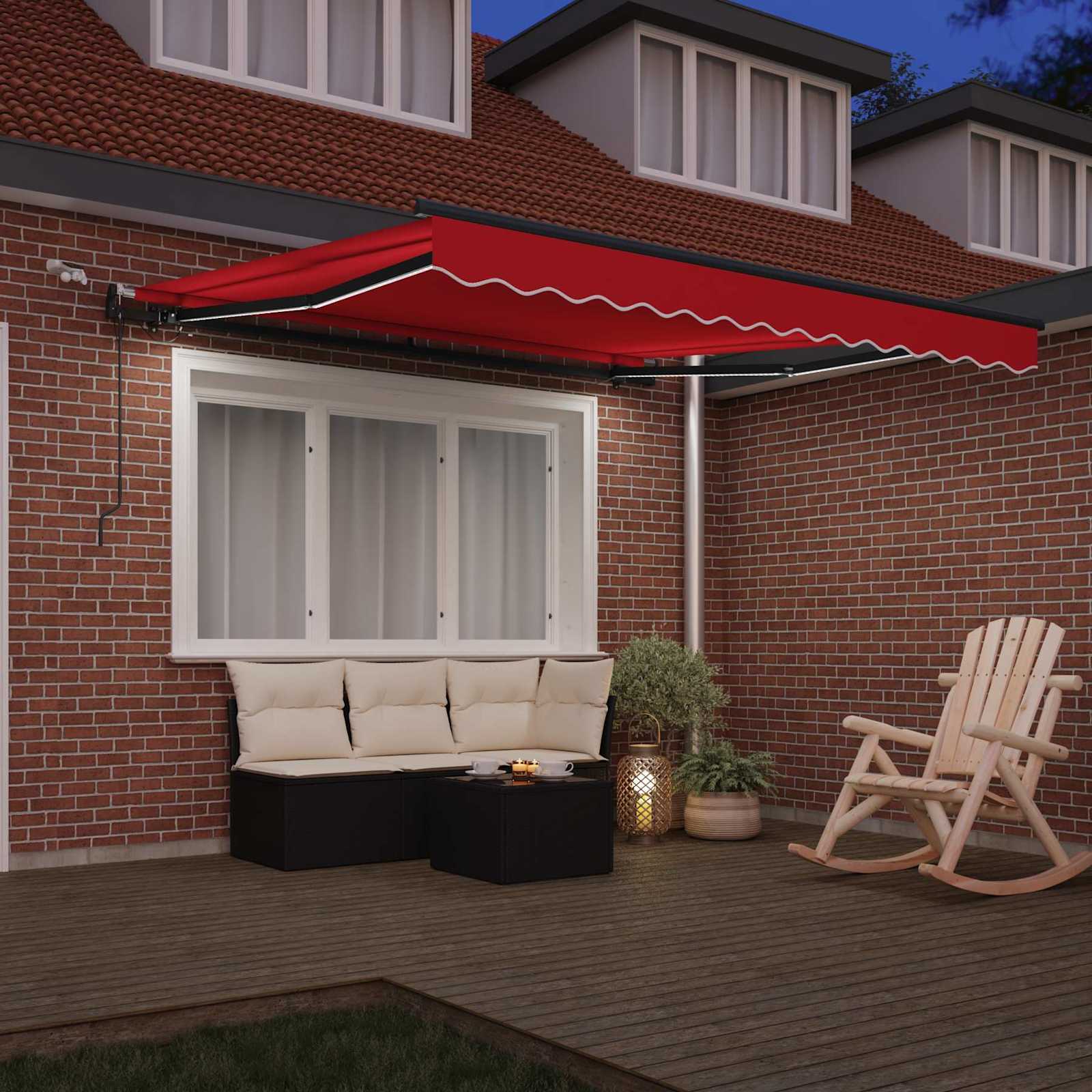 Tenda retrattile Rosso 300 x 250 cm Poliestere