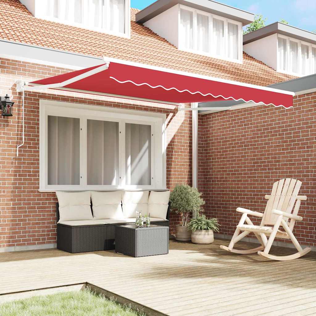Tenda retrattile Rosso 300 x 250 x 165 cm Poliestere e Metallo