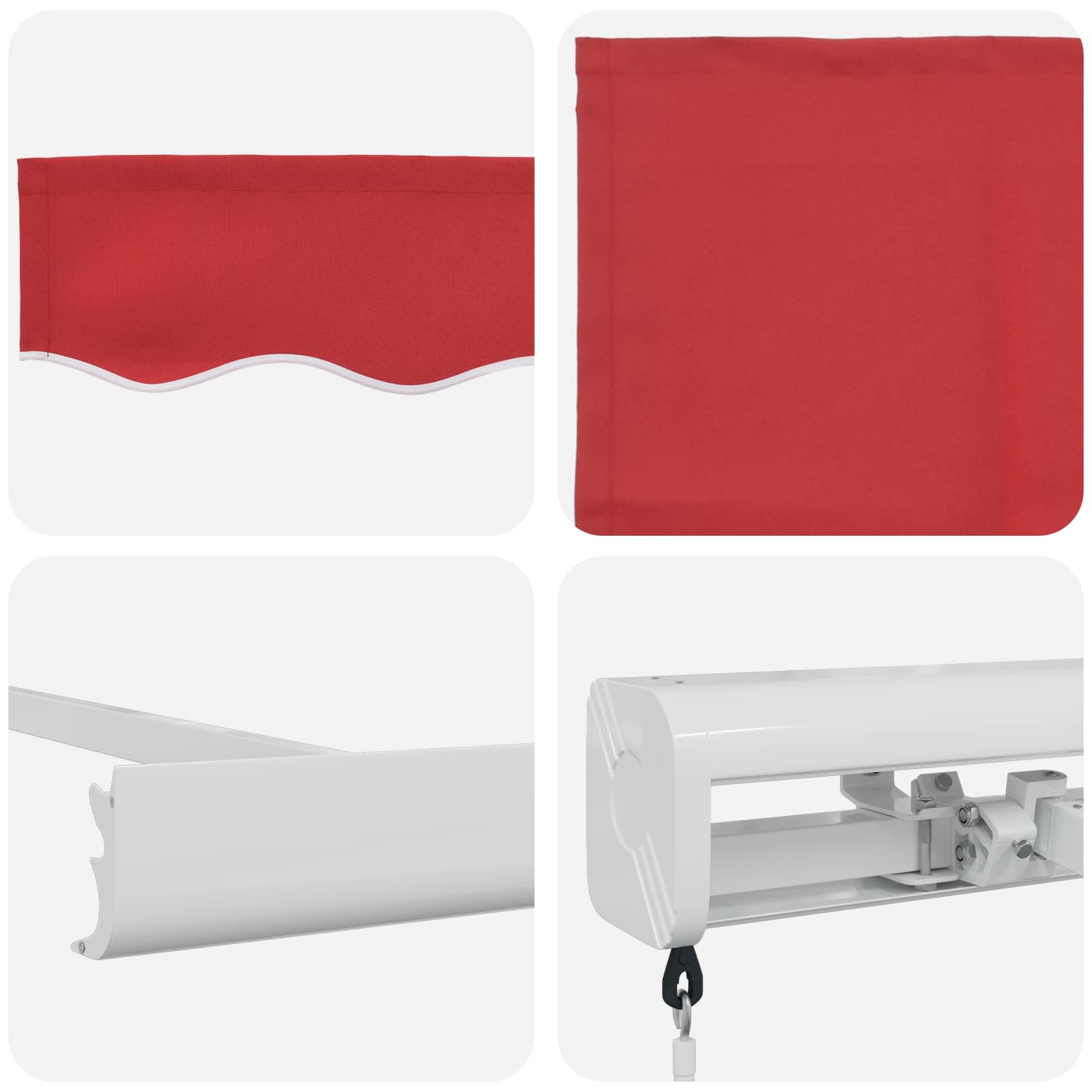 Tenda retrattile Rosso 300 x 250 cm Tela e Alluminio