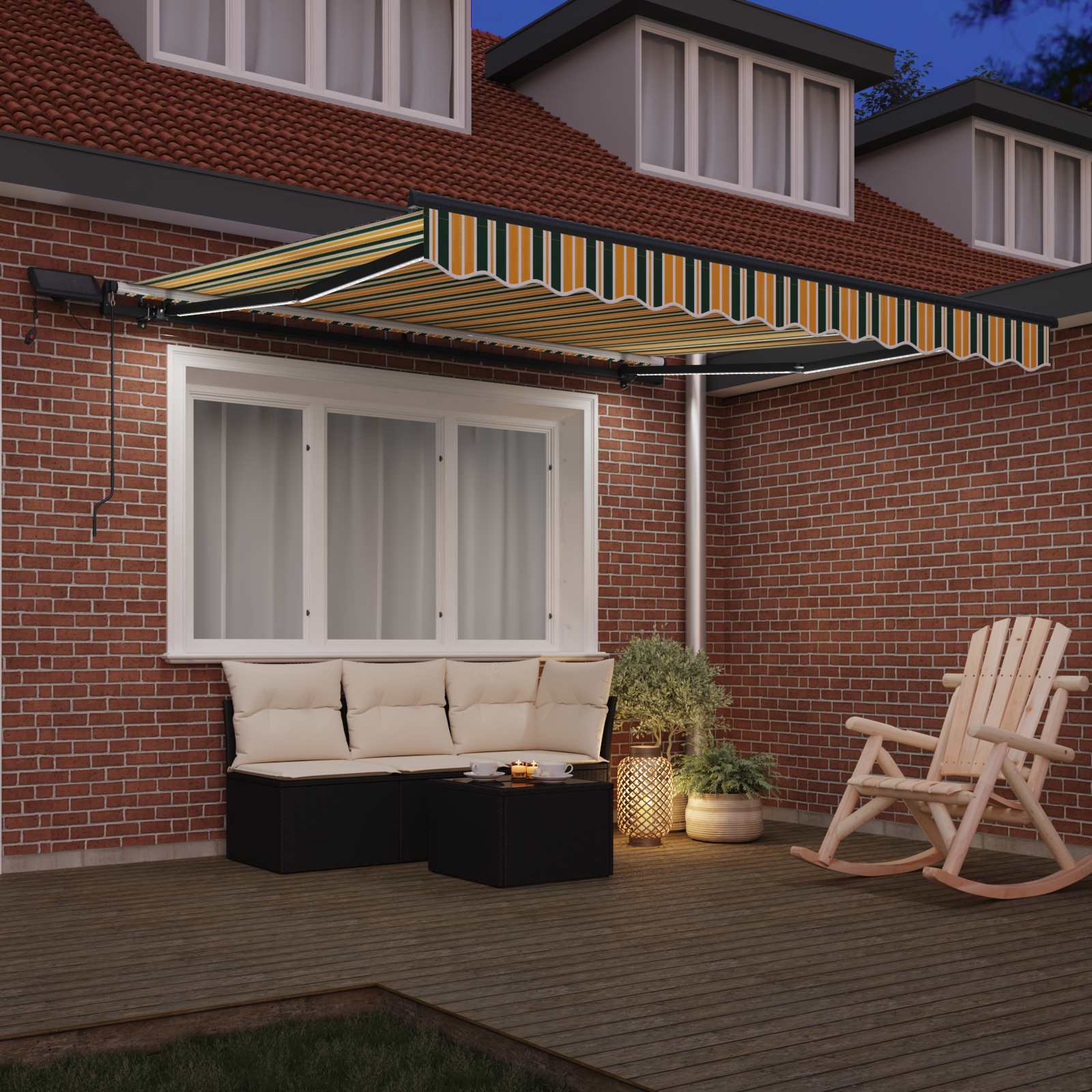 Tenda retrattile Verde e giallo 300 x 250 cm