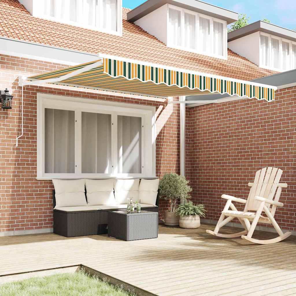 Tenda retrattile Verde e Giallo 300 x 250 x 165 cm