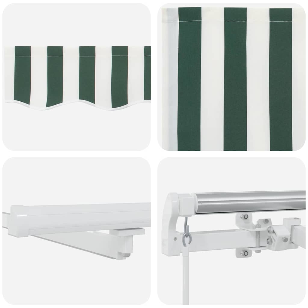 Tenda retrattile Verde e Bianco 300 x 250 cm
