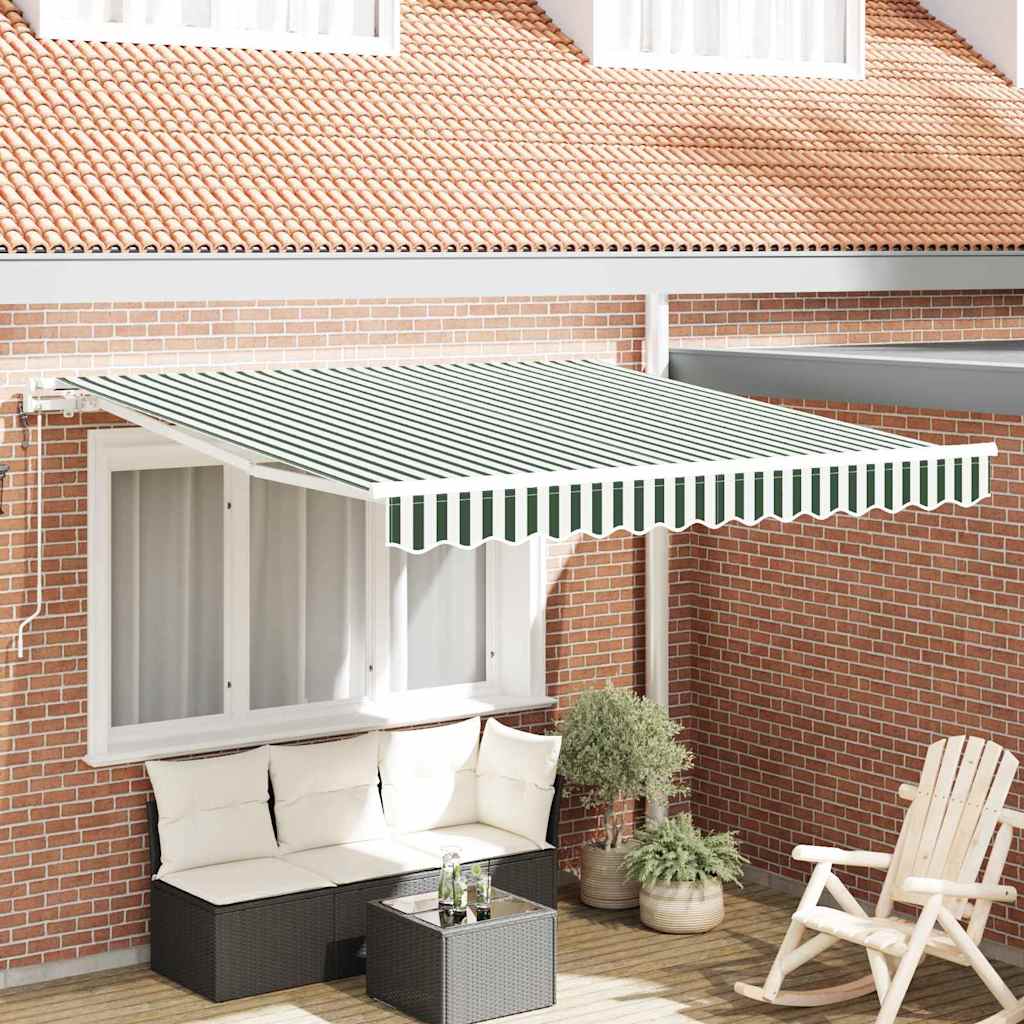 Tenda retrattile Verde e Bianco 300 x 250 cm