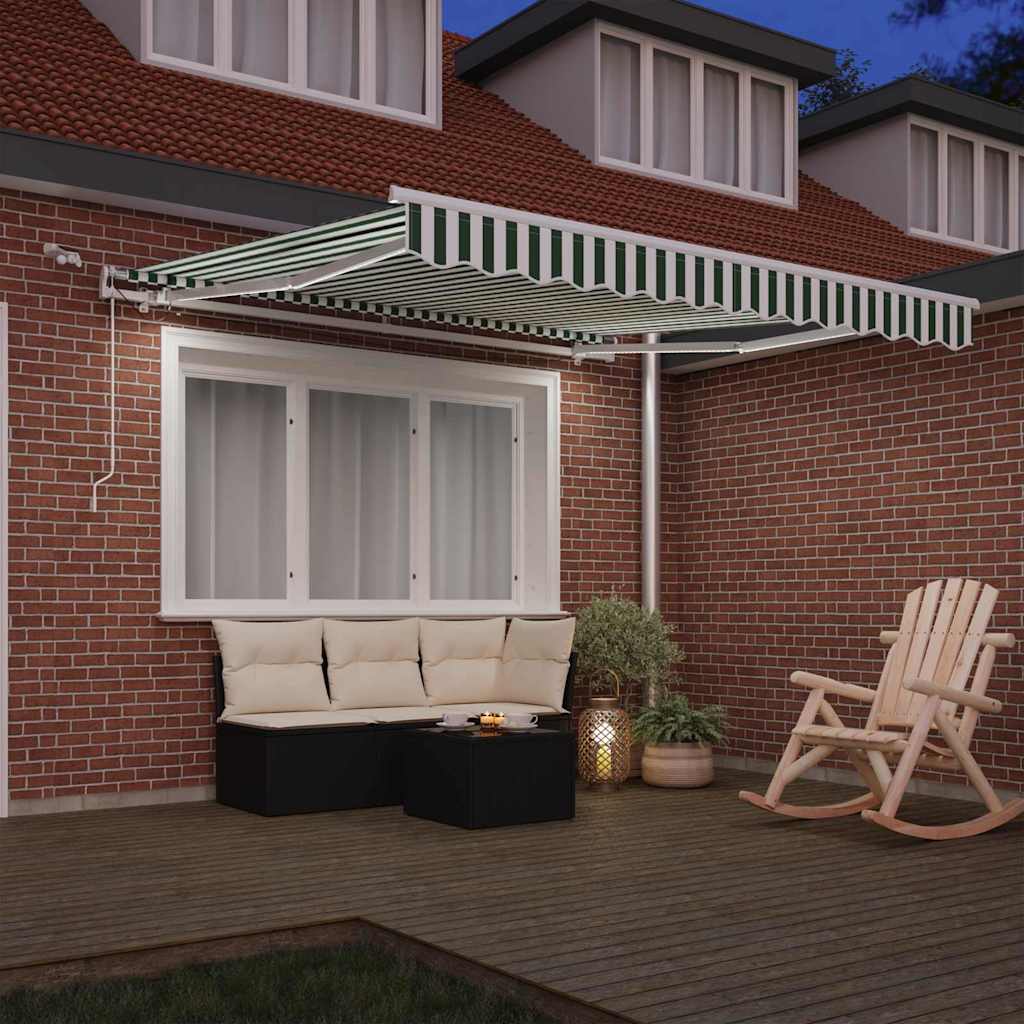 Tenda retrattile Verde e Bianco 300 x 250 cm Poliestere