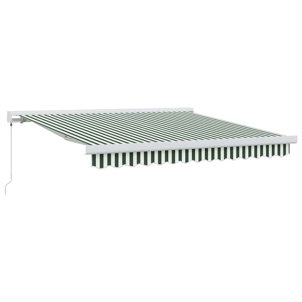 Tenda retrattile Verde e Bianco 300 x 250 cm Tela e Alluminio