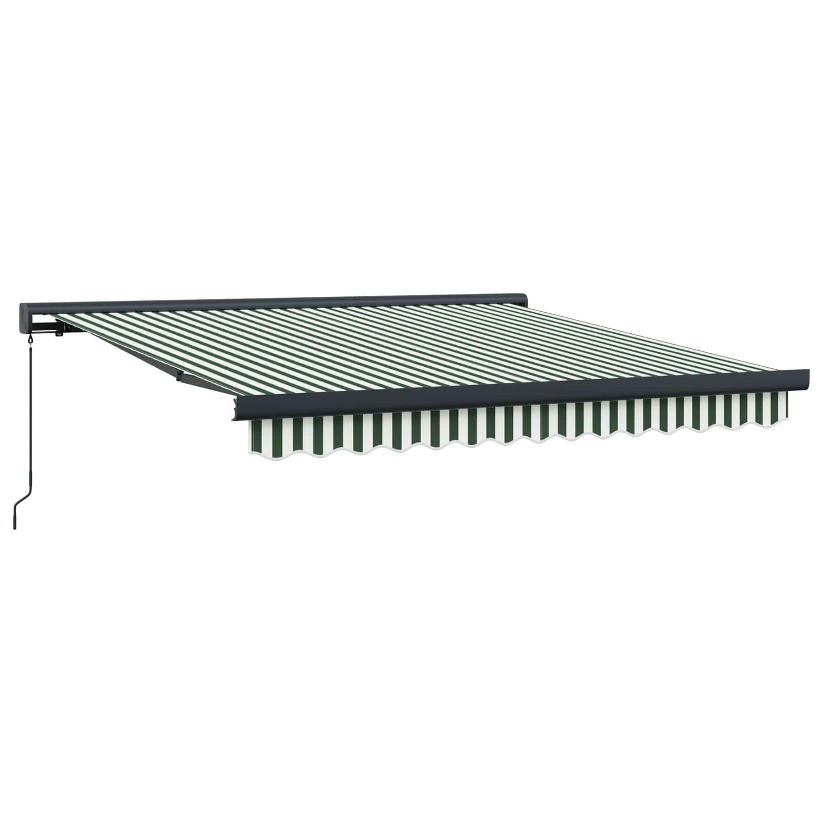 Tenda retrattile Verde e Bianco 300 x 250 cm Tela e Alluminio