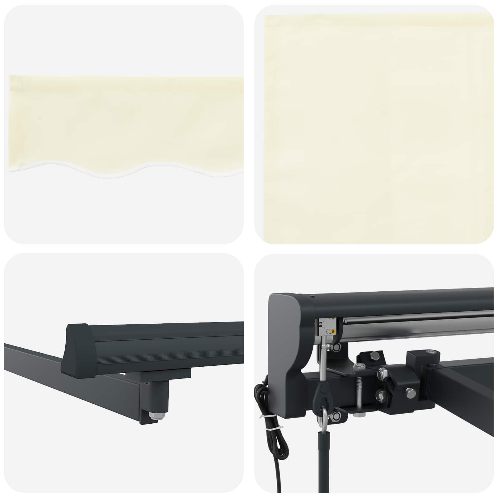 Tenda retrattile Crema 350 x 250 cm Poliestere e Alluminio