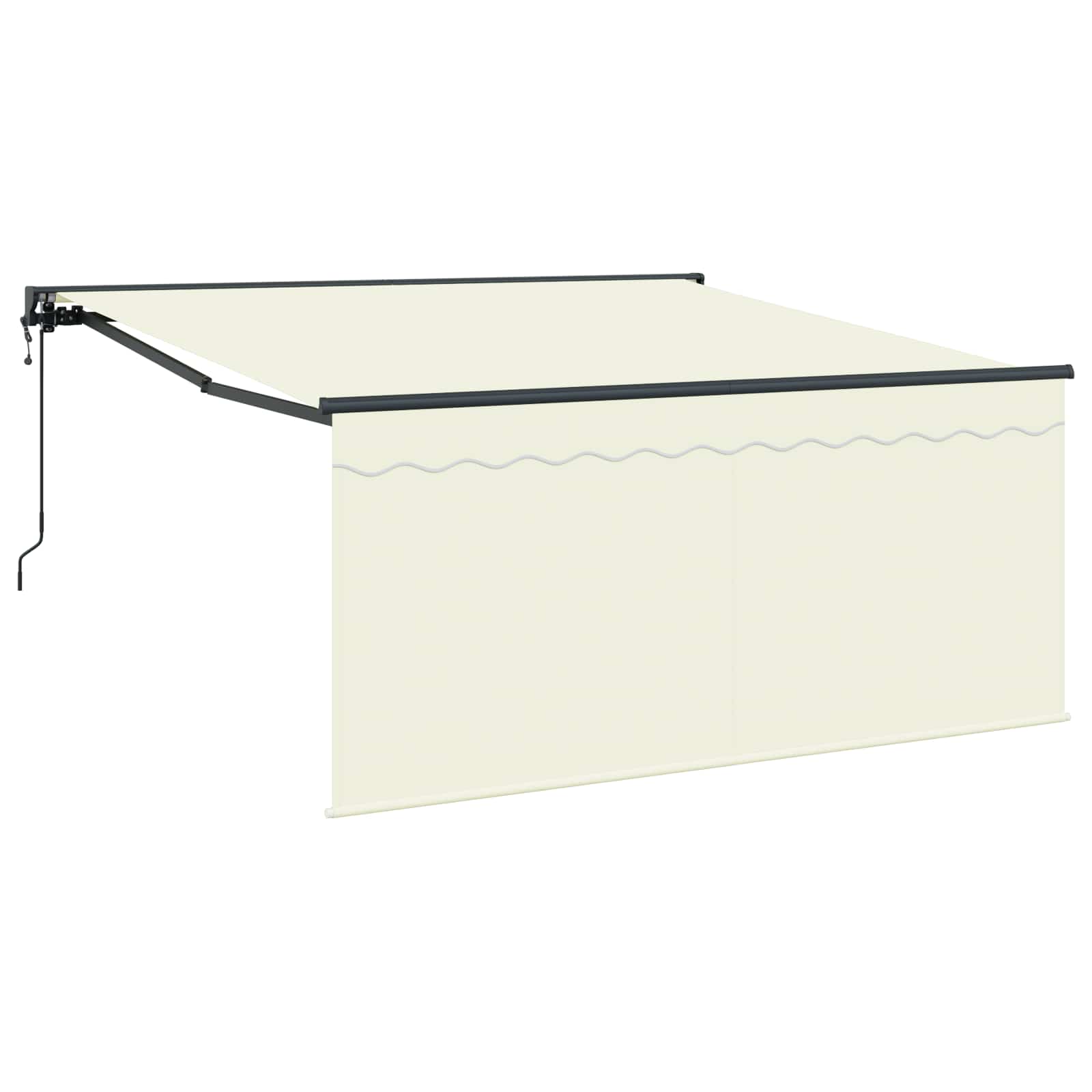 Tenda retrattile Crema 350 x 250 cm Poliestere e Alluminio