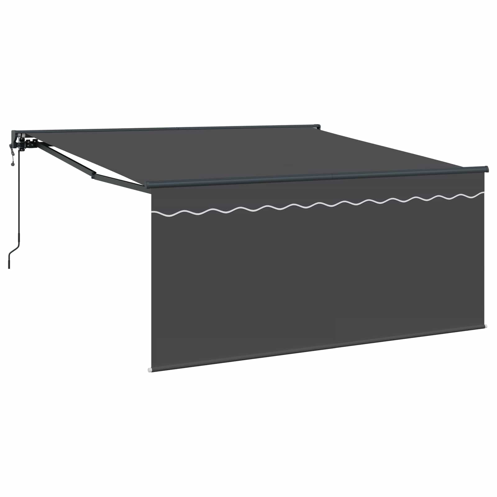 Tenda retrattile Antracite 350 x 250 cm Poliestere e Alluminio