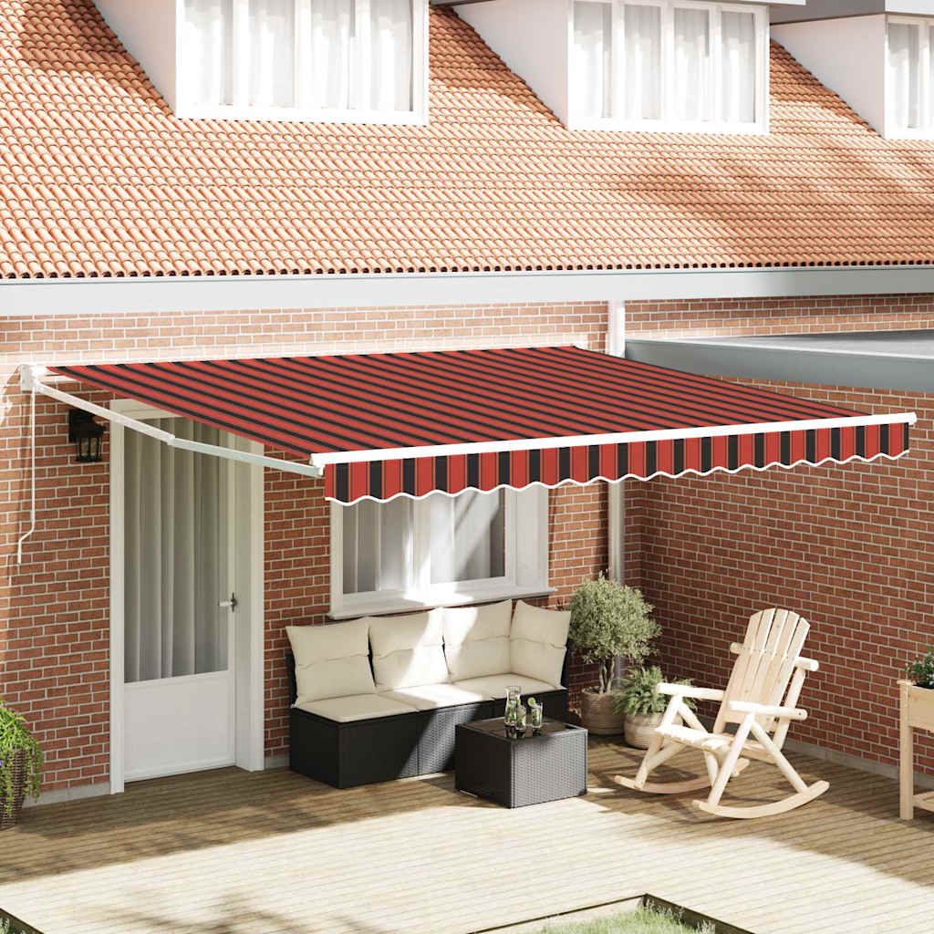 Tenda retrattile Rosso e Nero 350 x 250 x 165 cm