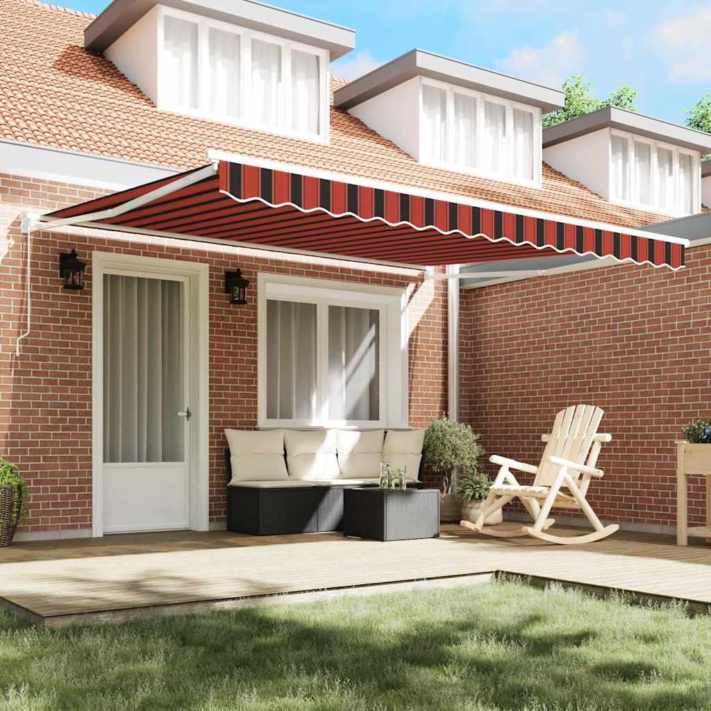 Tenda retrattile Rosso e Nero 350 x 250 x 165 cm