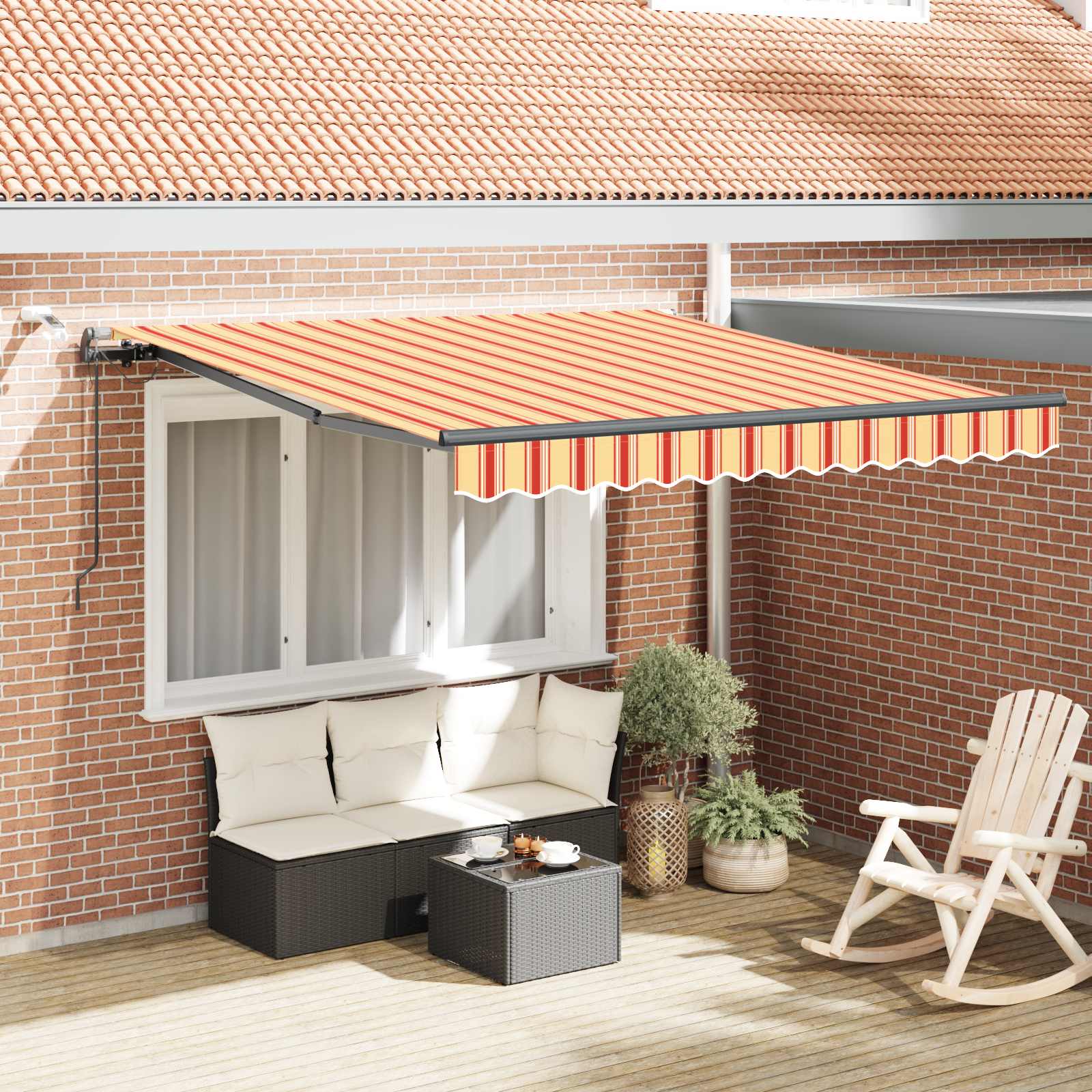 Tenda retrattile Giallo e Arancione 350 x 250 cm Poliestere