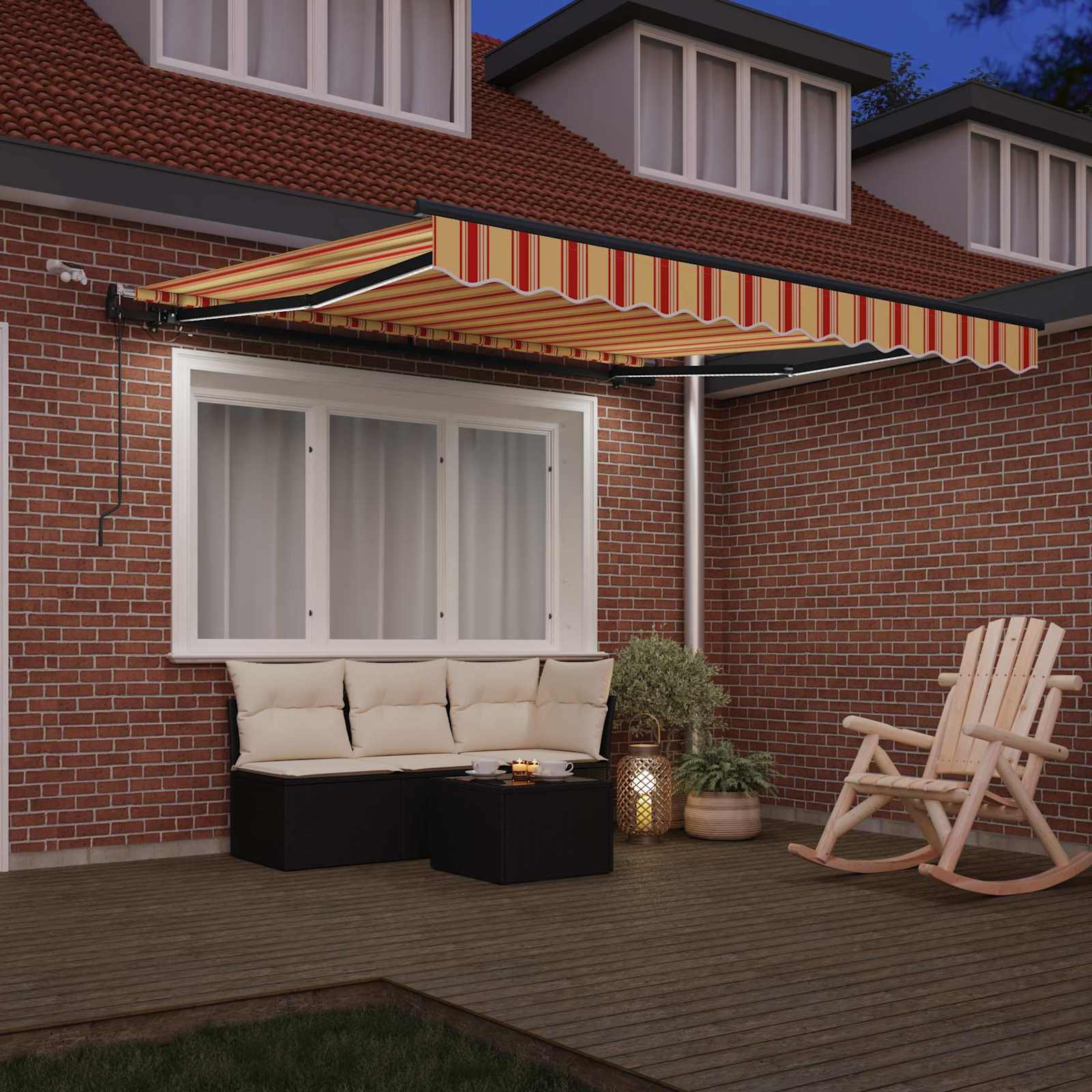 Tenda retrattile Giallo e Arancione 350 x 250 cm Poliestere