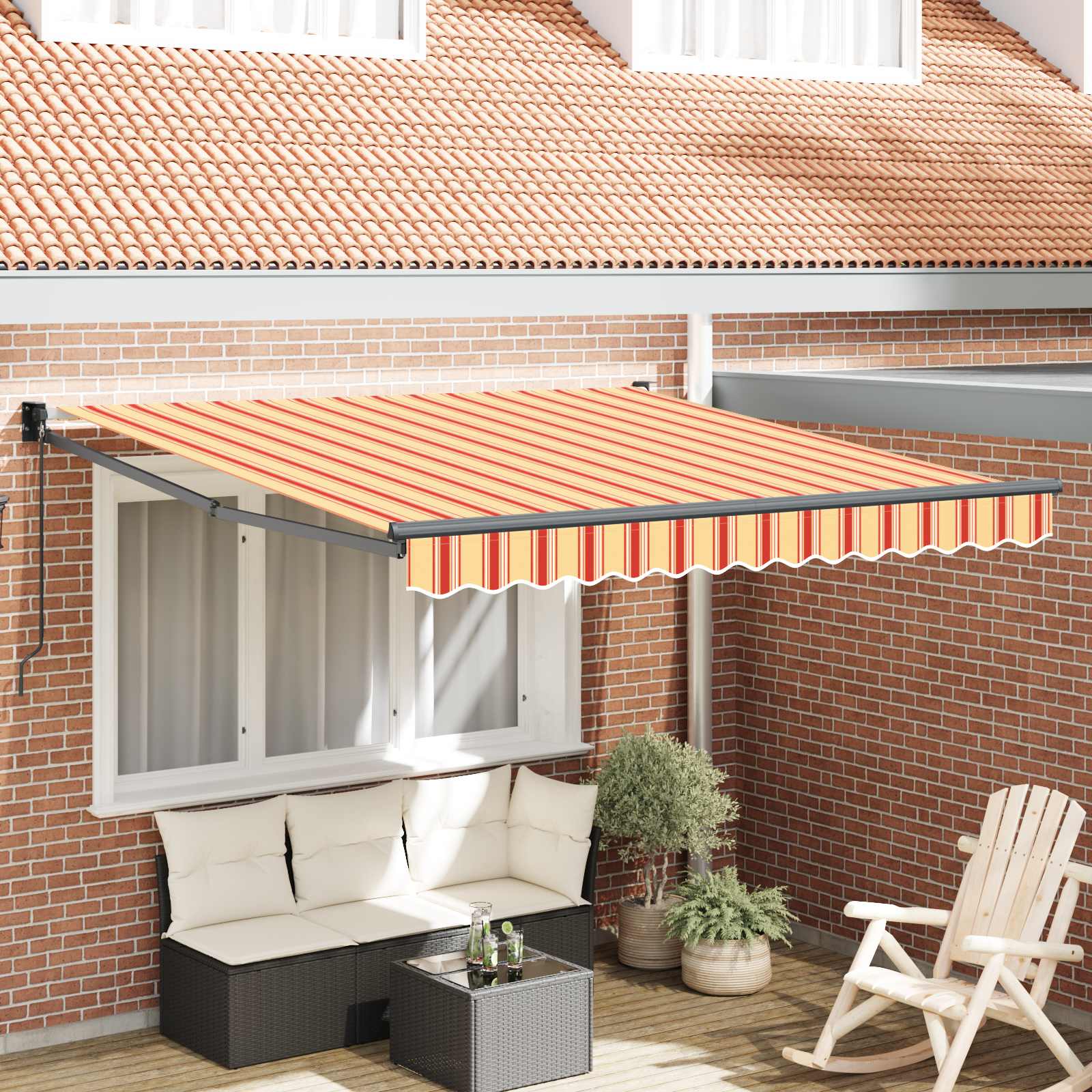 Tenda retrattile Giallo e Arancione 350 x 250 x 165 cm