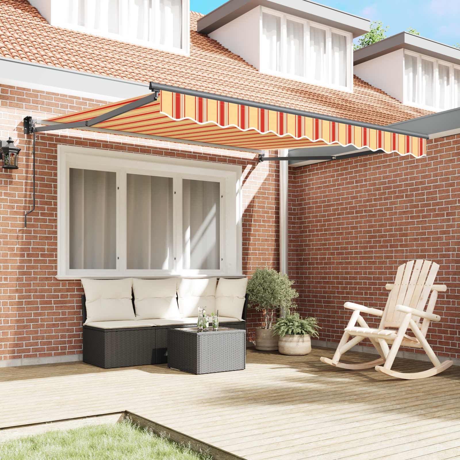 Tenda retrattile Giallo e Arancione 350 x 250 x 165 cm