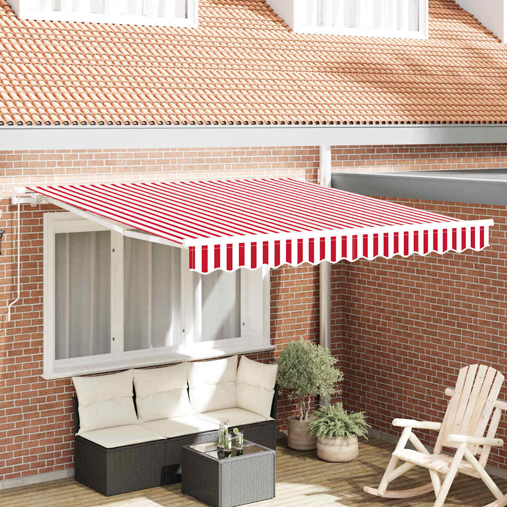 Tenda retrattile Rosso 350 x 250 cm Poliestere e Alluminio