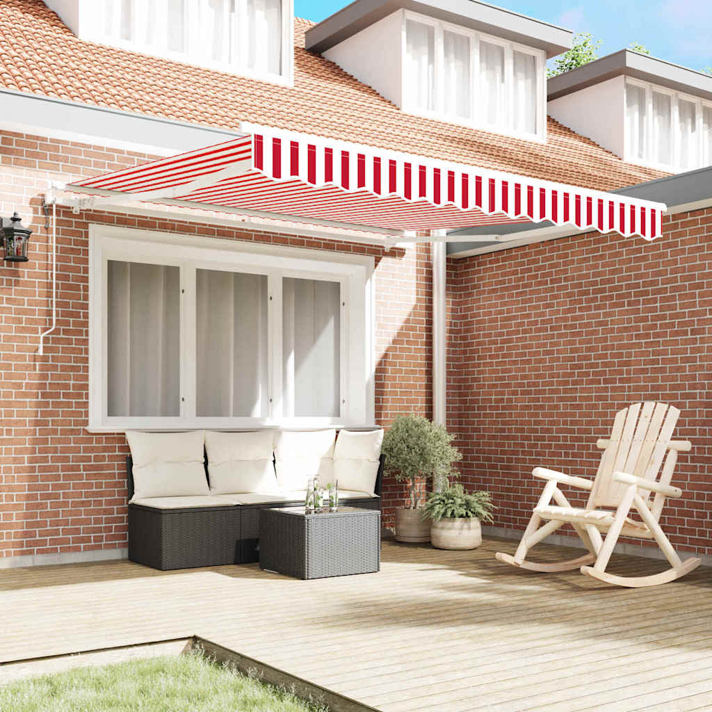 Tenda retrattile Rosso e Bianco 350 x 250 cm