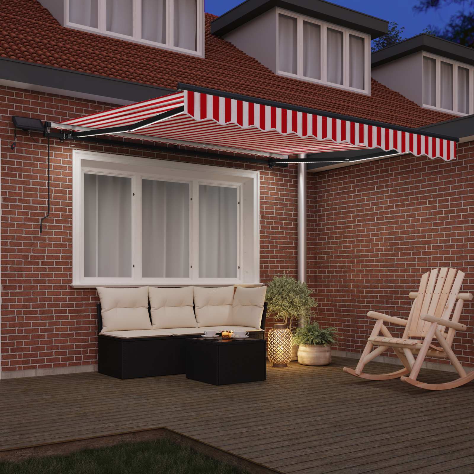 Tenda retrattile Rosso e Bianco 350 x 250 cm
