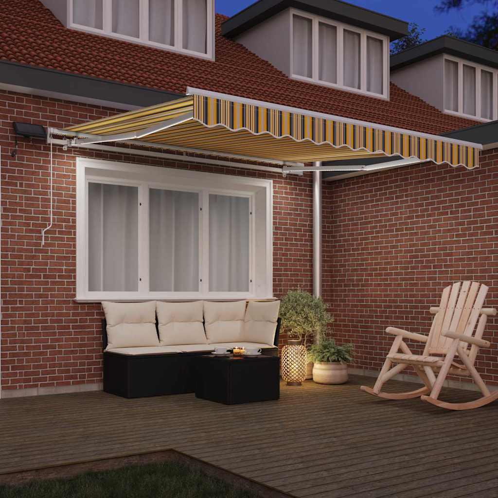 Tenda retrattile Multicolore 350 x 250 cm Tessuto e Alluminio