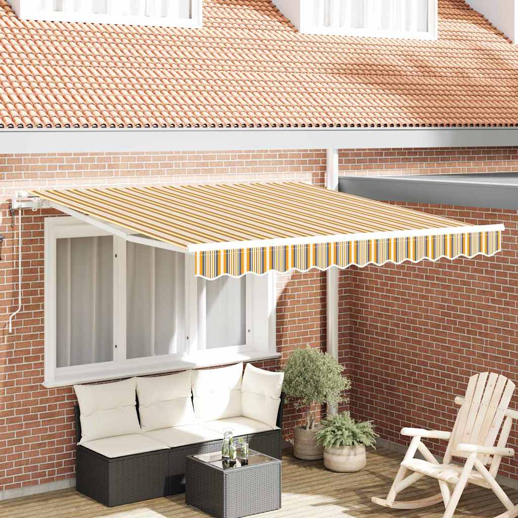 Tenda retrattile Multicolore 350 x 250 cm Tessuto e Alluminio