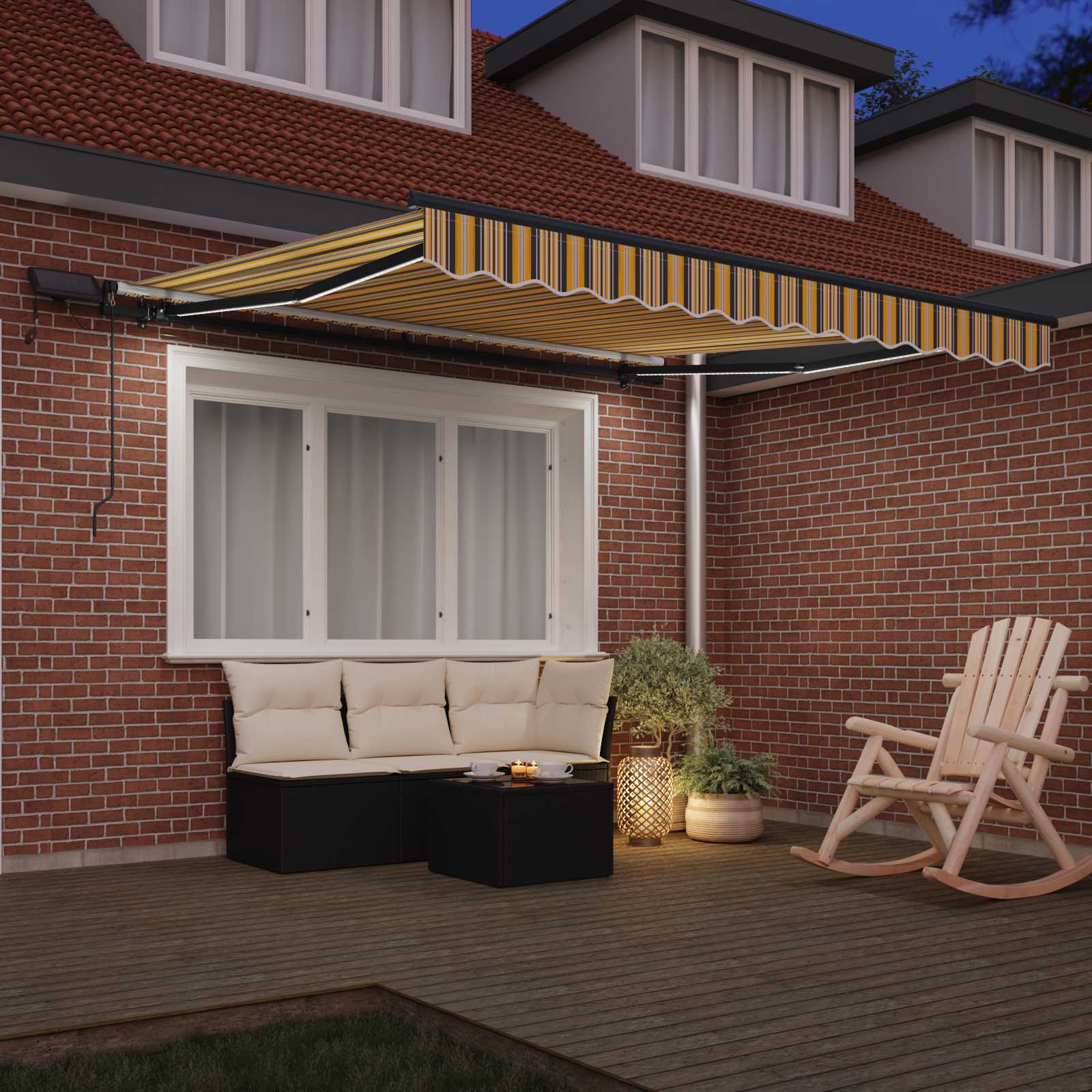 Tenda retrattile Multicolore 350 x 250 cm Tessuto e Alluminio
