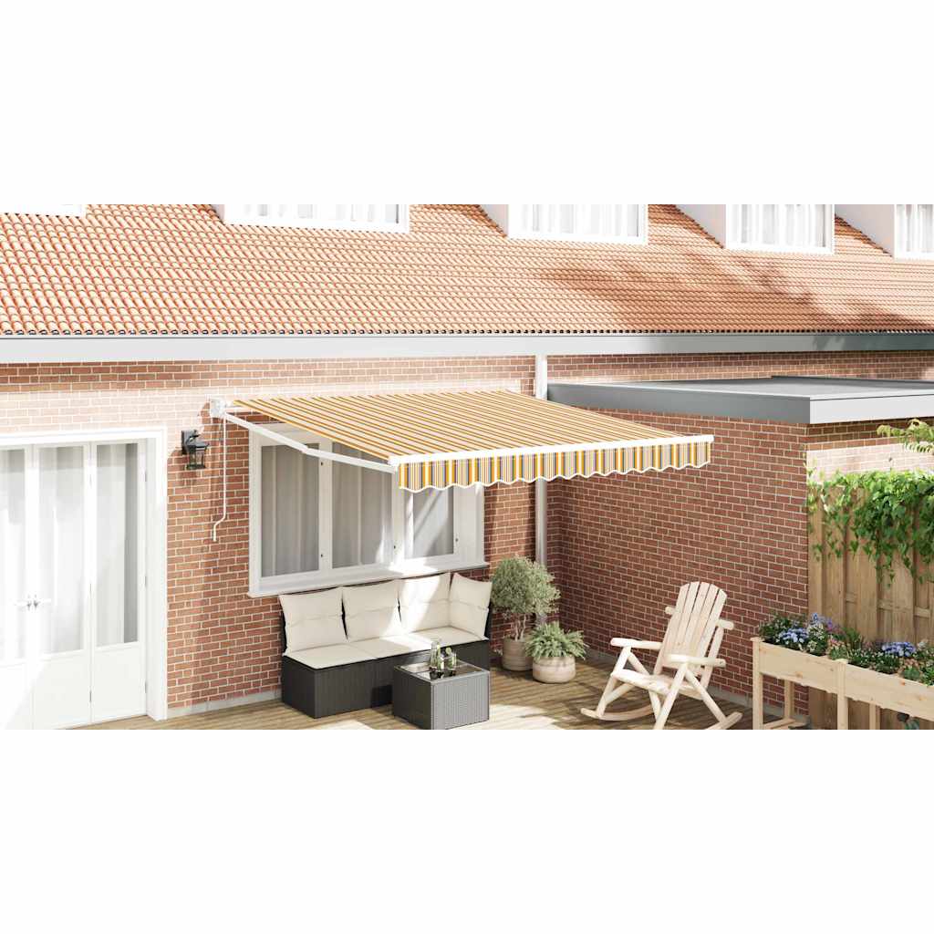 Tenda retrattile Multicolore 350 x 250 cm Poliestere e Metallo